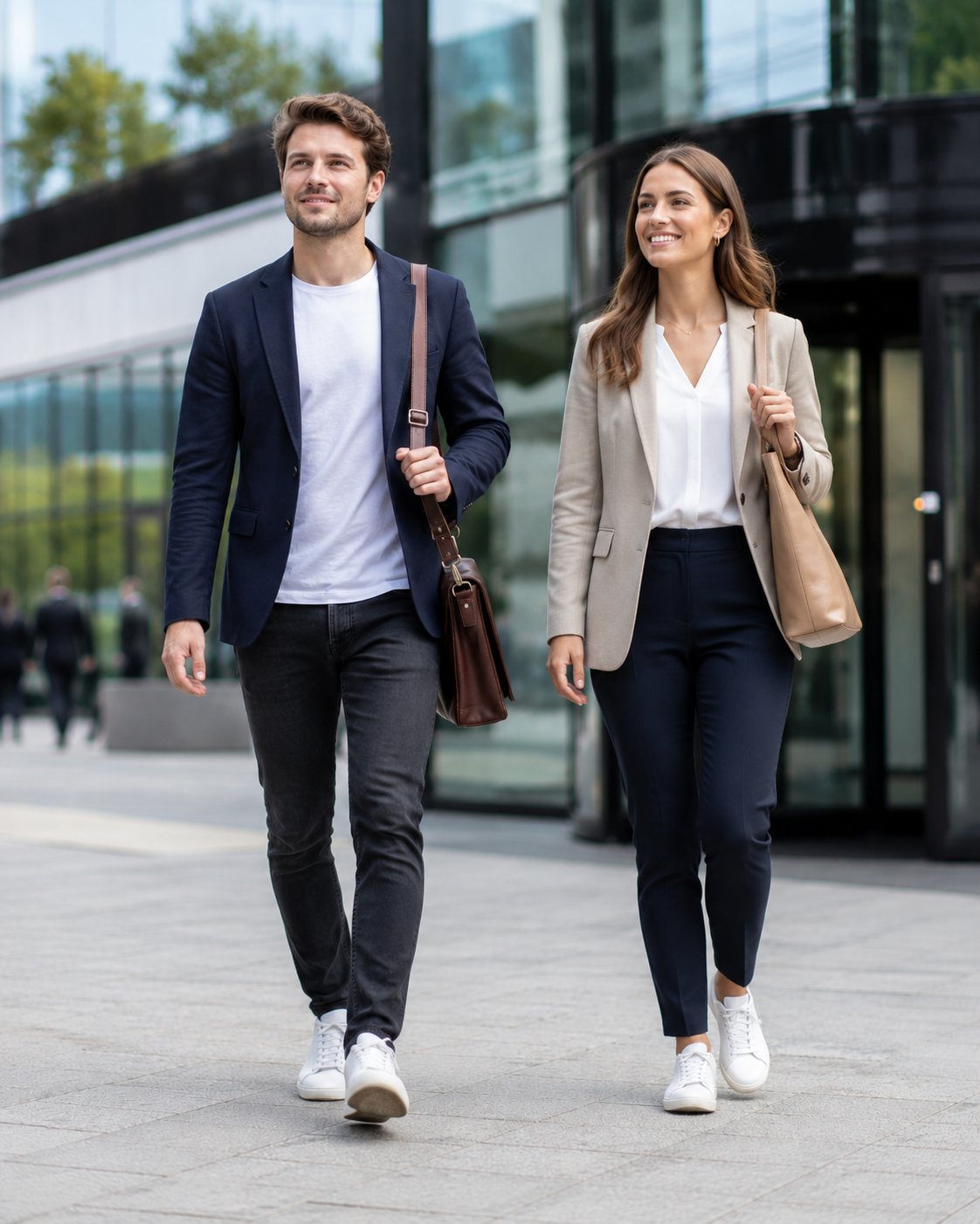 Dresscode beim Bewerbungsgespräch im AXA Vertrieb: modernes Business-Casual mit Sakko und Sneakern statt Anzug und Krawatte